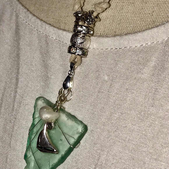 Foxy Farm Designs Jewelry - Handmade tonight by me. Real Seaglass necklace